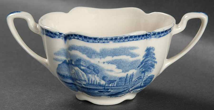 Old Britain Castles Blue (Made in England) Mini Open Sugar Bowl by Johnson Brothers-1