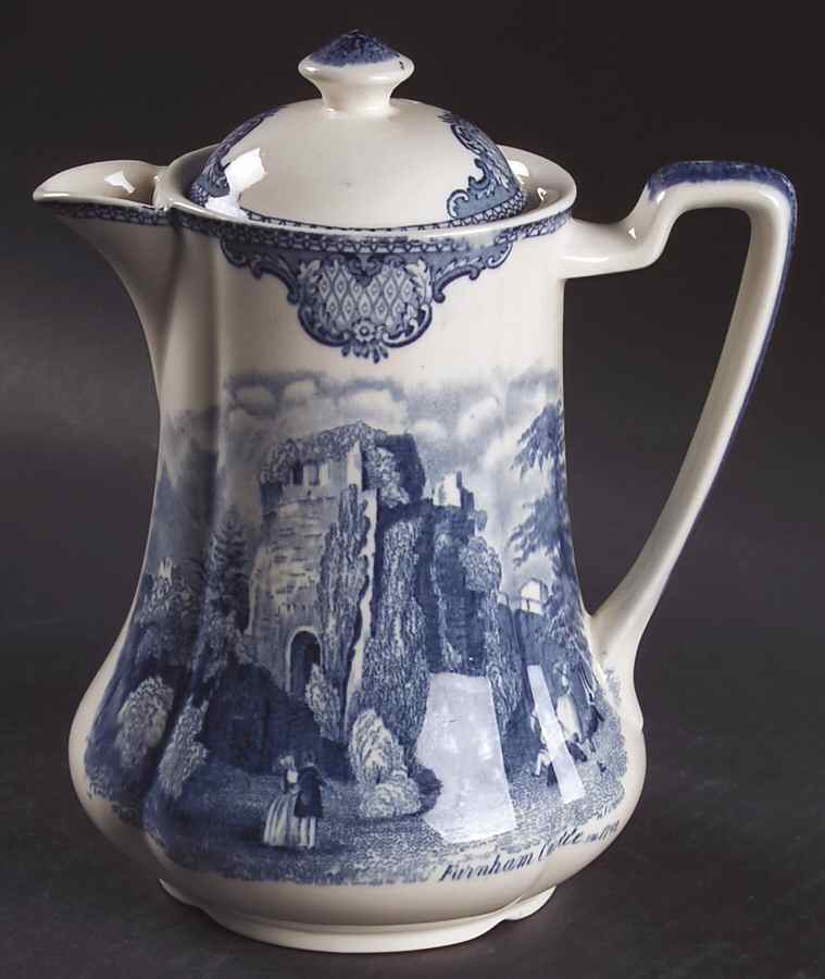 Old Britain Castles Blue (Made in England) Hot Water Jug & Lid by Johnson Brothers-1