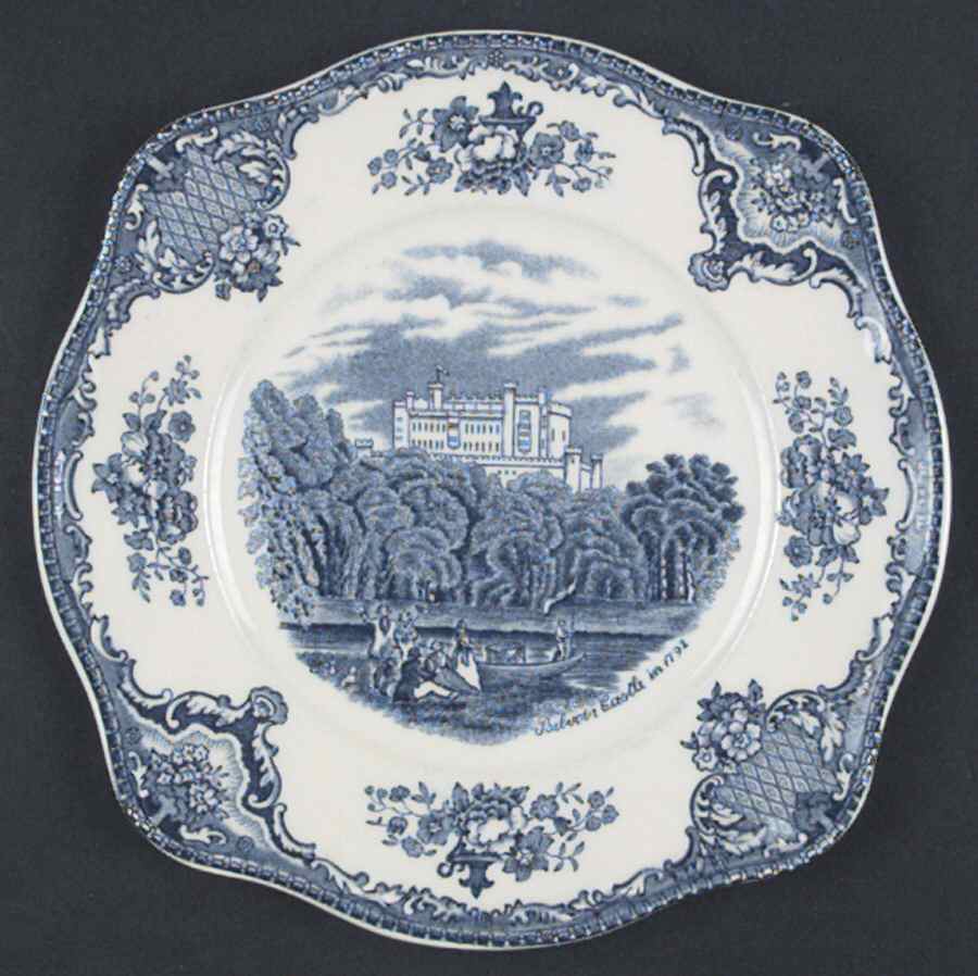 Old Britain Castles Blue (Made in England) Square Salad Plate by Johnson Brothers-1