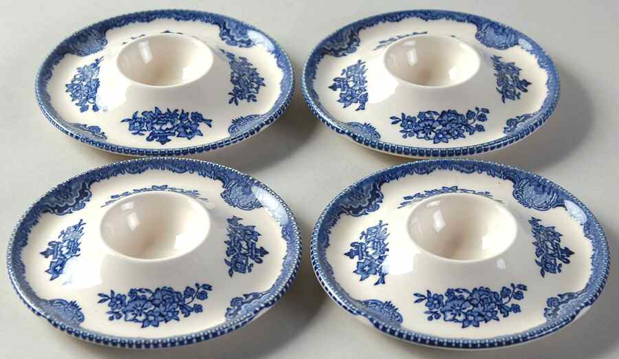Old Britain Castles Blue (Made in England) Egg Holder - Set of 4 by Johnson Brothers-1
