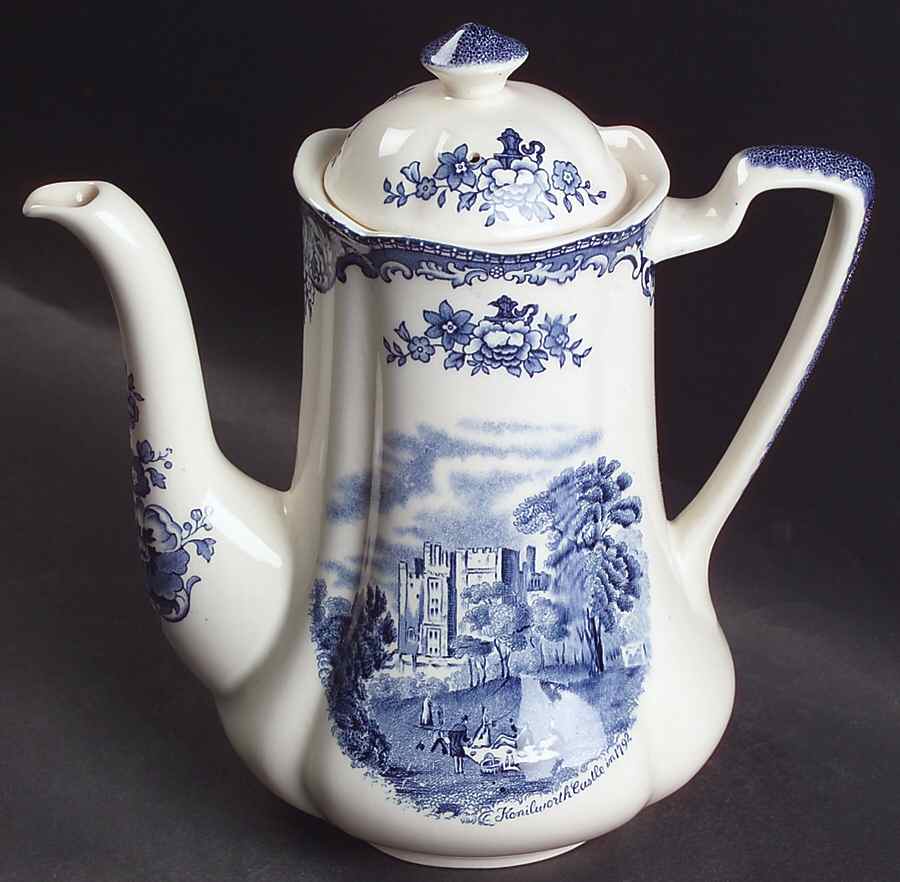 Old Britain Castles Blue (Made in England) Coffee Pot & Lid by Johnson Brothers-1
