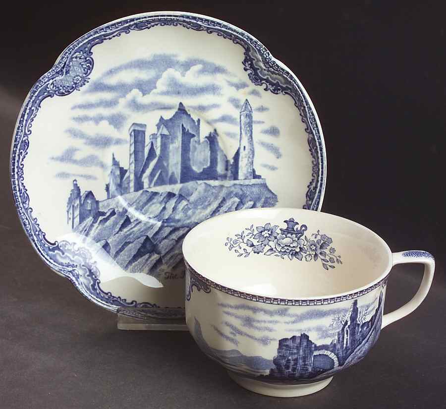 Old Britain Castles Blue (Made in England) Oversized Cup & Saucer Set by Johnson Brothers-1