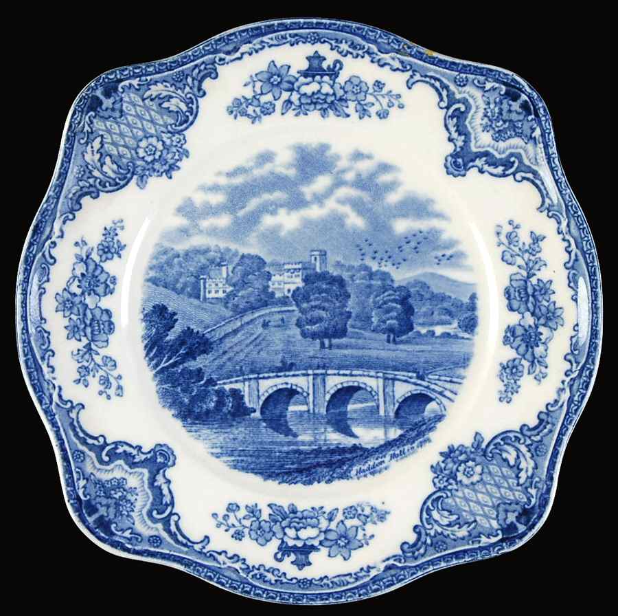 Old Britain Castles Blue (Made in England) Square Bread & Butter Plate by Johnson Brothers-1
