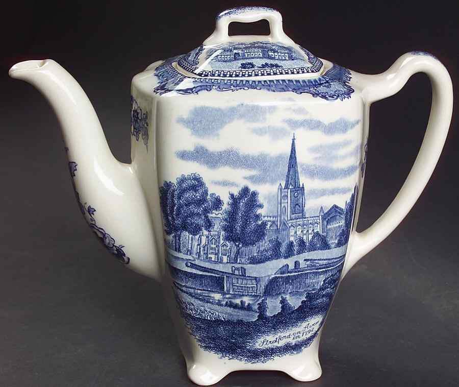Old Britain Castles Blue (Made in England) Mini Coffee Pot & Lid by Johnson Brothers-1