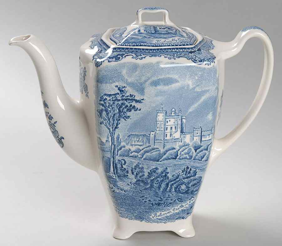 Old Britain Castles Blue (Made in England) Small Coffee Pot & Lid by Johnson Brothers-1