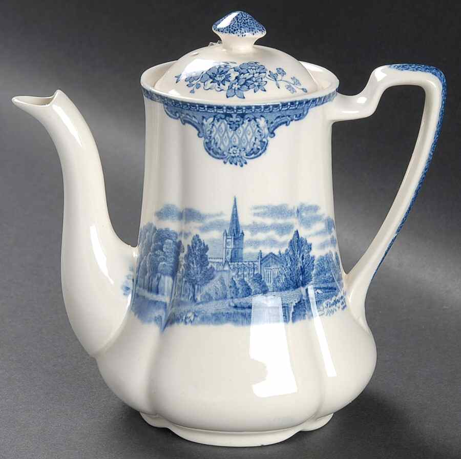 Old Britain Castles Blue (Made in England) Mini Coffee Pot & Lid by Johnson Brothers-1