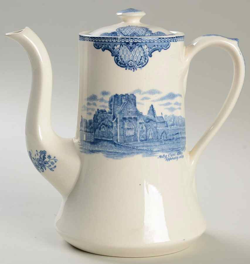 Old Britain Castles Blue (Made in England) Coffee Pot & Lid by Johnson Brothers-1