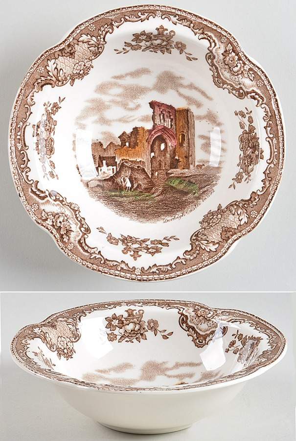 Old Britain Castles Brown Multicolor Rim Cereal Bowl by Johnson Brothers-1