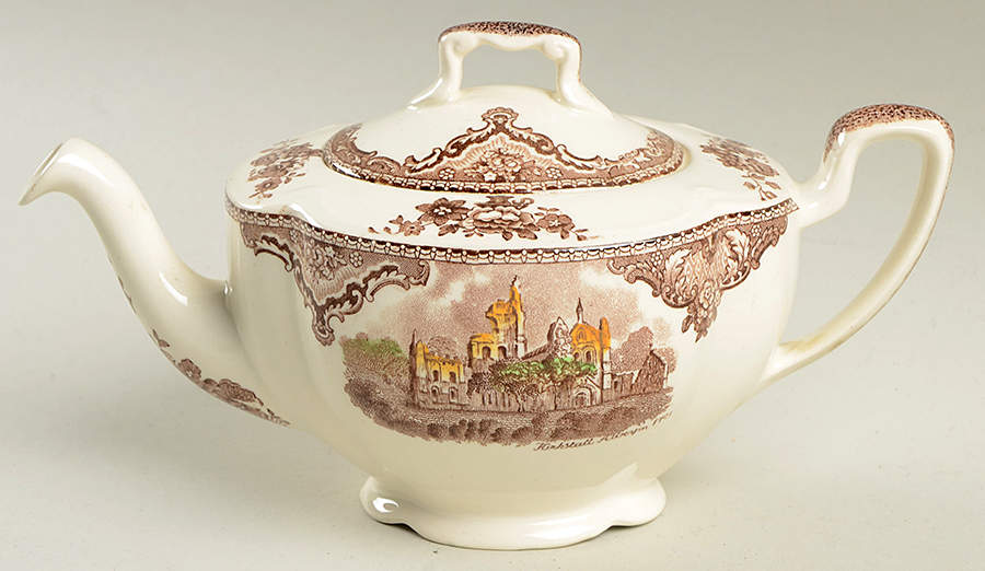 Old Britain Castles Brown Multicolor Mini Teapot & Lid by Johnson Brothers-1