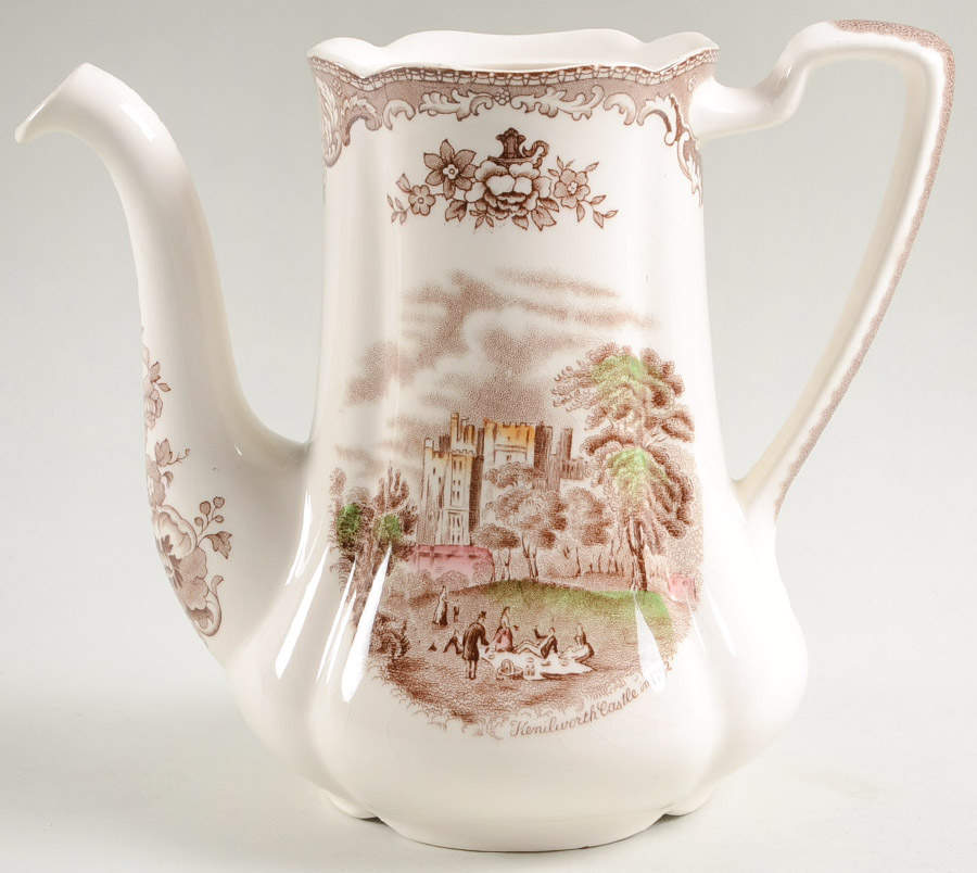 Old Britain Castles Brown Multicolor Coffee Pot No Lid by Johnson Brothers-1