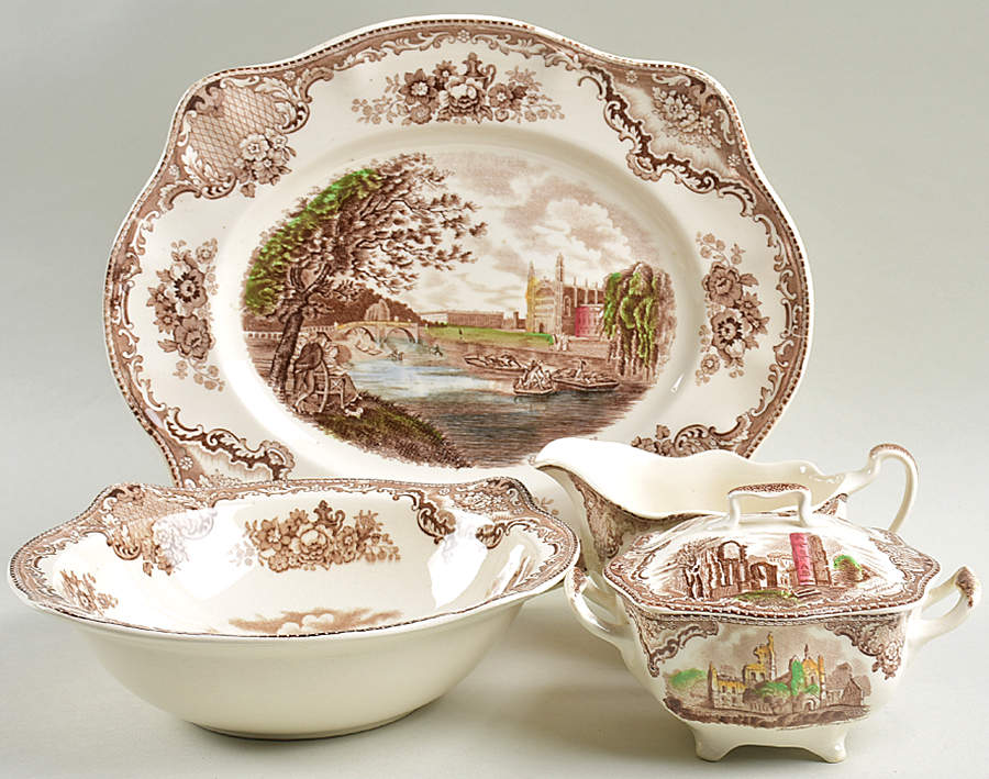 Old Britain Castles Brown Multicolor 5 Piece Hostess Set by Johnson Brothers-1