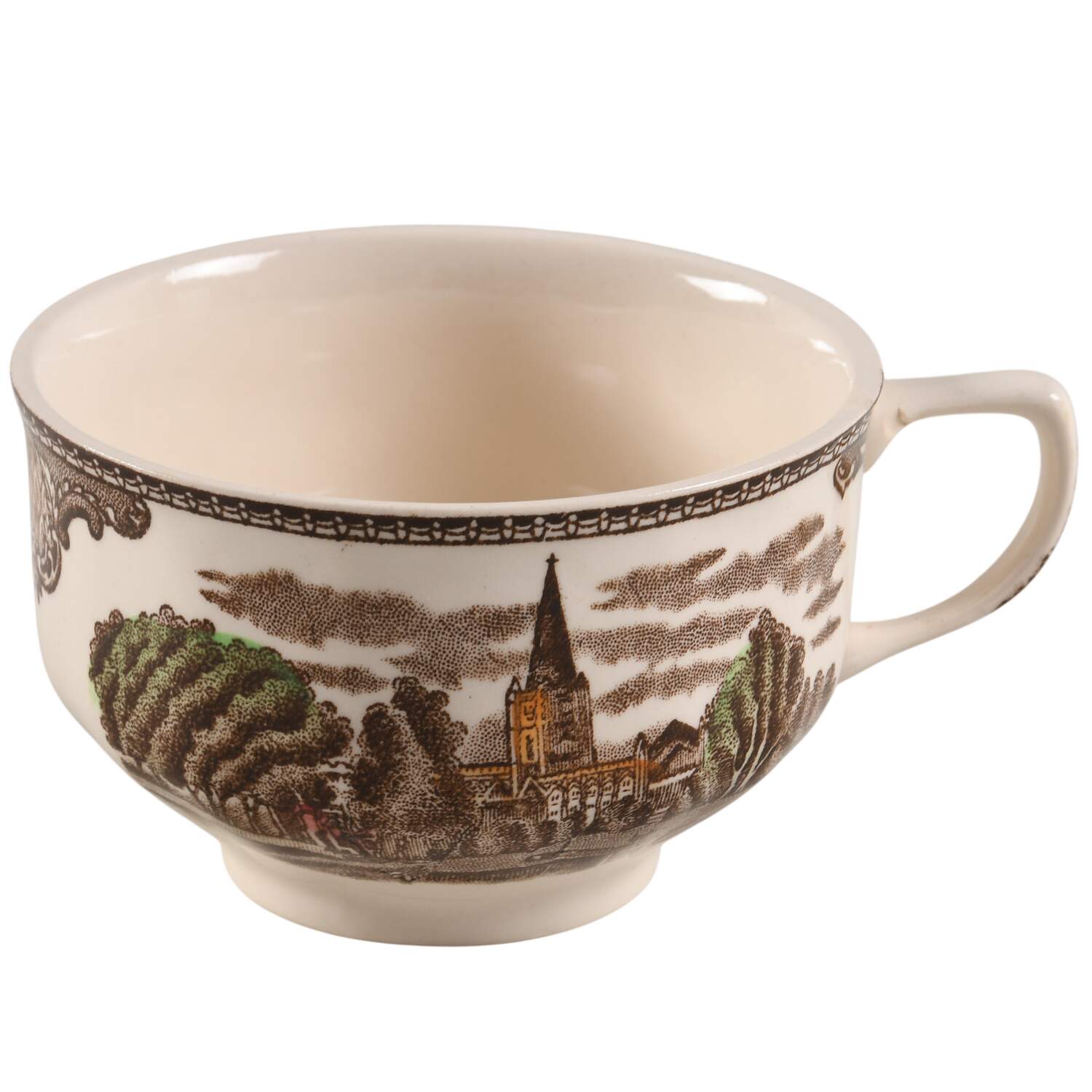 Old Britain Castles Brown Multicolor Flat Cup by Johnson Brothers-1