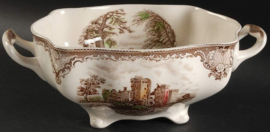 Old Britain Castles Brown Multicolor Rectangular Tureen No Lid by Johnson Brothers-1