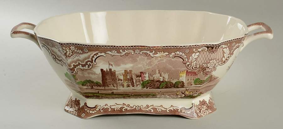 Old Britain Castles Brown Multicolor Rectangular Tureen No Lid by Johnson Brothers-1