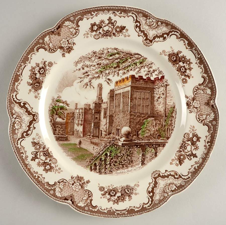 Old Britain Castles Brown Multicolor 12" Chop Plate (Round Platter) by Johnson Brothers-1