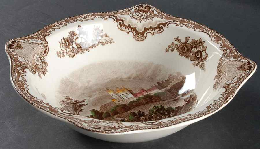 Old Britain Castles Brown Multicolor 9" Round Vegetable Bowl by Johnson Brothers-1
