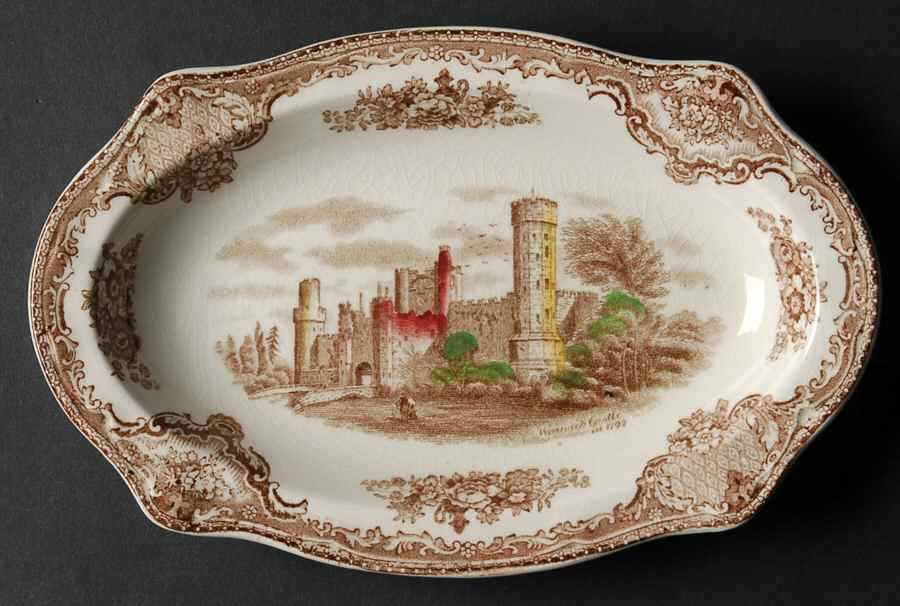 Old Britain Castles Brown Multicolor Relish/Gravy Underplate by Johnson Brothers-1