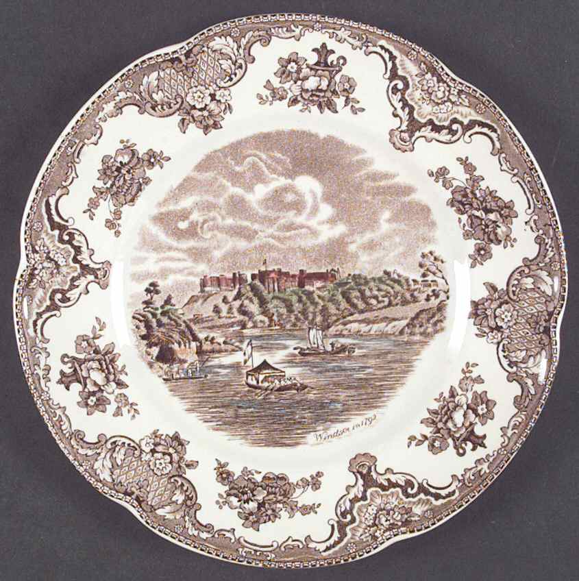 Old Britain Castles Brown Multicolor Luncheon Plate by Johnson Brothers-1