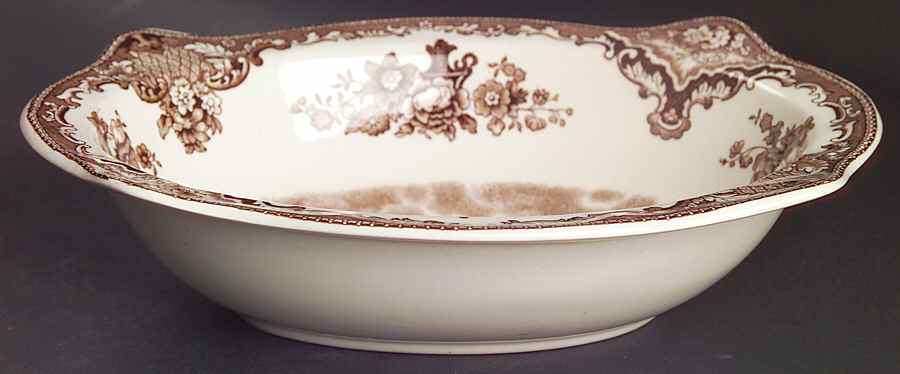 Old Britain Castles Brown Multicolor 9" Oval Vegetable Bowl by Johnson Brothers-1
