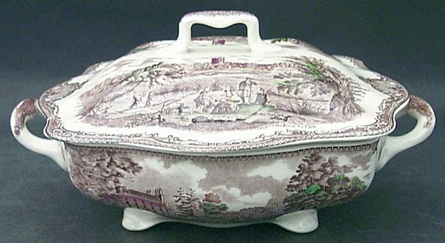Old Britain Castles Brown Multicolor Square Covered Vegetable by Johnson Brothers-1