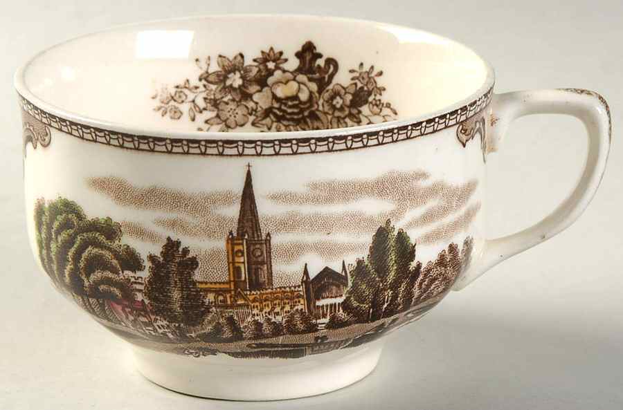 Old Britain Castles Brown Multicolor Flat Cup by Johnson Brothers-1