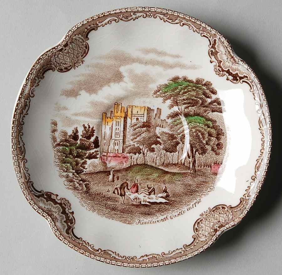 Old Britain Castles Brown Multicolor Saucer for Flat Cup by Johnson Brothers-1