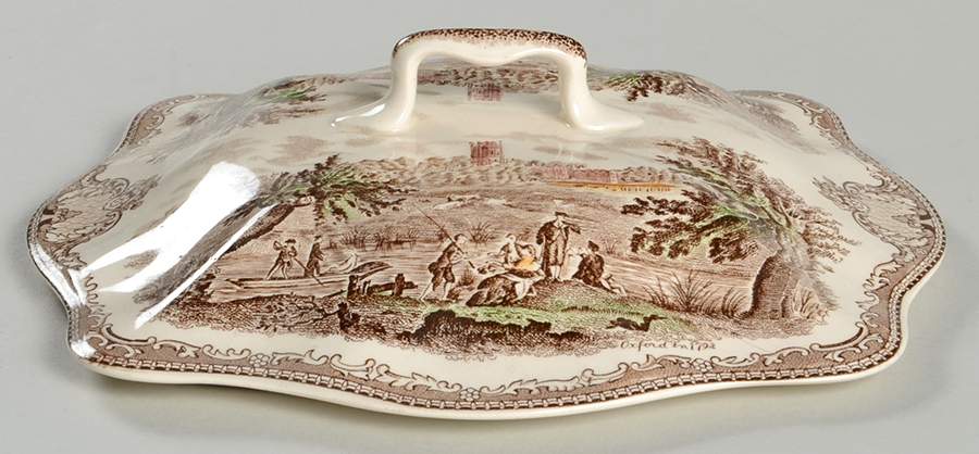 Old Britain Castles Brown Multicolor Lid for Square Vegetable by Johnson Brothers-1