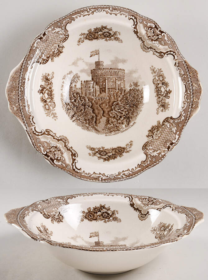 Old Britain Castles Brown Round Vegetable No Lid by Johnson Brothers-1