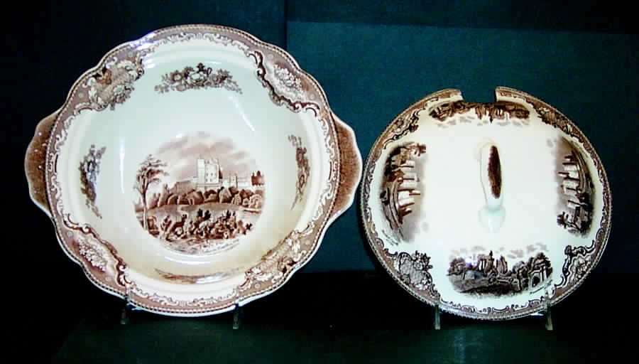 Old Britain Castles Brown Tureen &  Lid by Johnson Brothers-1