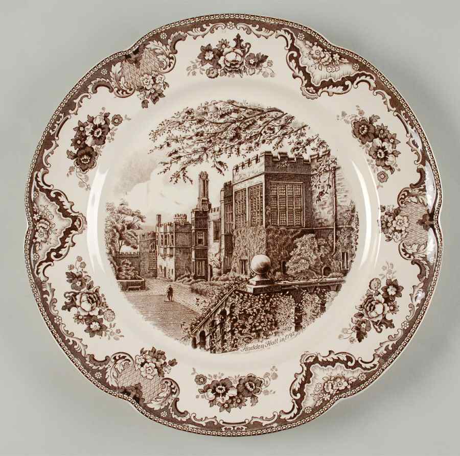 Old Britain Castles Brown 12" Chop Plate (Round Platter) by Johnson Brothers-1