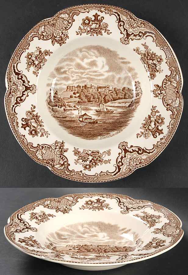 Old Britain Castles Brown Rim Soup Bowl by Johnson Brothers-1
