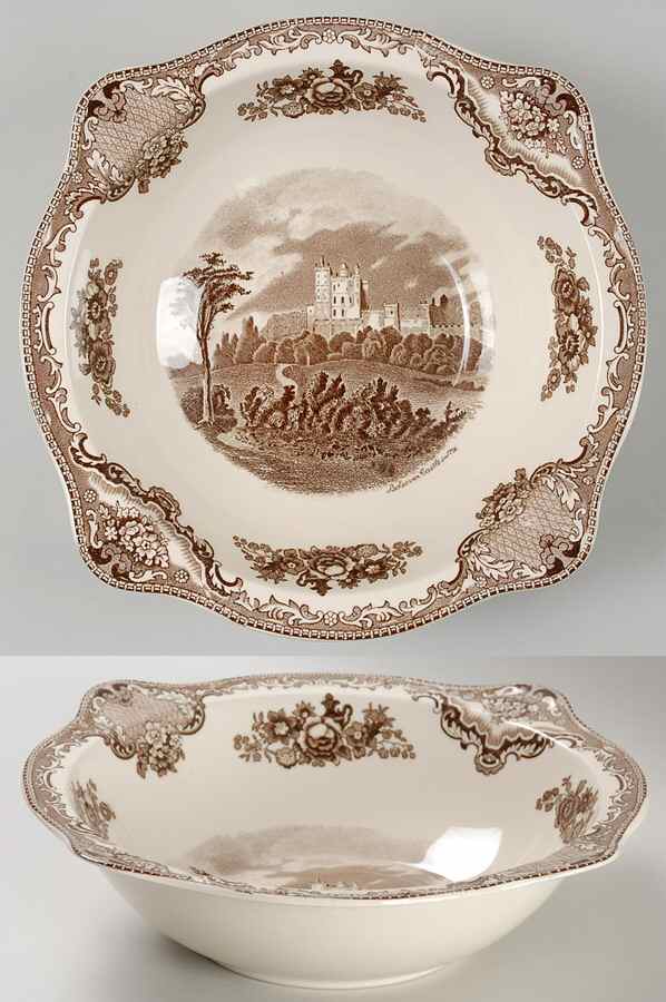 Old Britain Castles Brown 10" Round Vegetable Bowl by Johnson Brothers-1