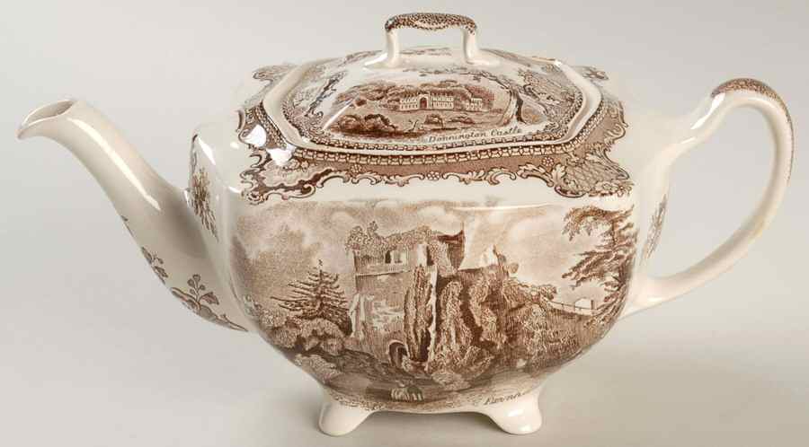 Old Britain Castles Brown Teapot & Lid by Johnson Brothers-1