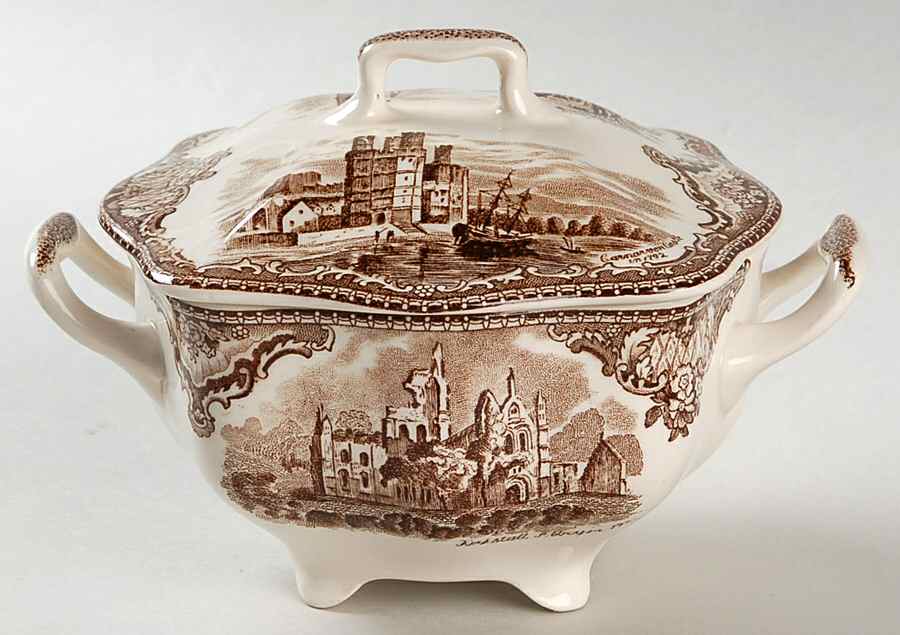 Old Britain Castles Brown Sugar Bowl & Lid by Johnson Brothers-1