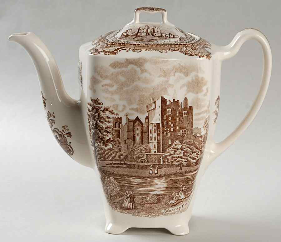 Old Britain Castles Brown Coffee Pot & Lid by Johnson Brothers-1