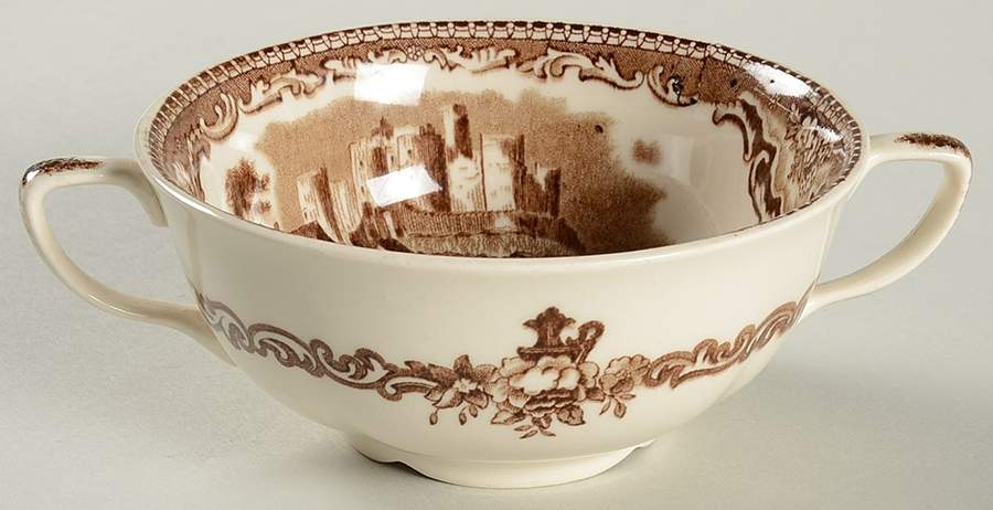 Old Britain Castles Brown Flat Cream Soup Bowl by Johnson Brothers-1
