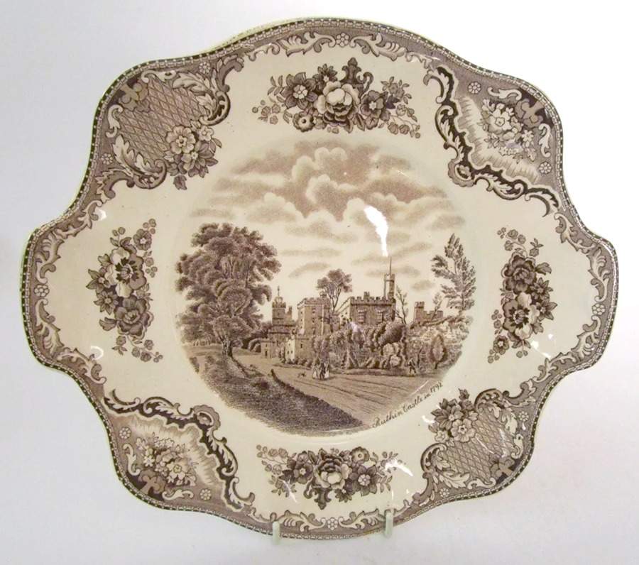 Old Britain Castles Brown Handled Cake Plate by Johnson Brothers-1