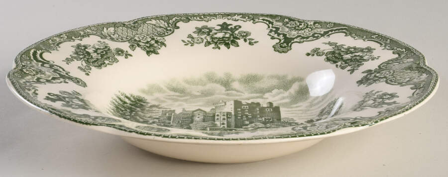 Old Britain Castles Green Large Rim Soup Bowl by Johnson Brothers-1