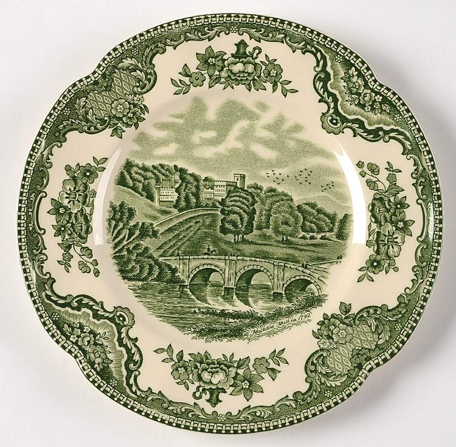Old Britain Castles Green Bread & Butter Plate by Johnson Brothers-1