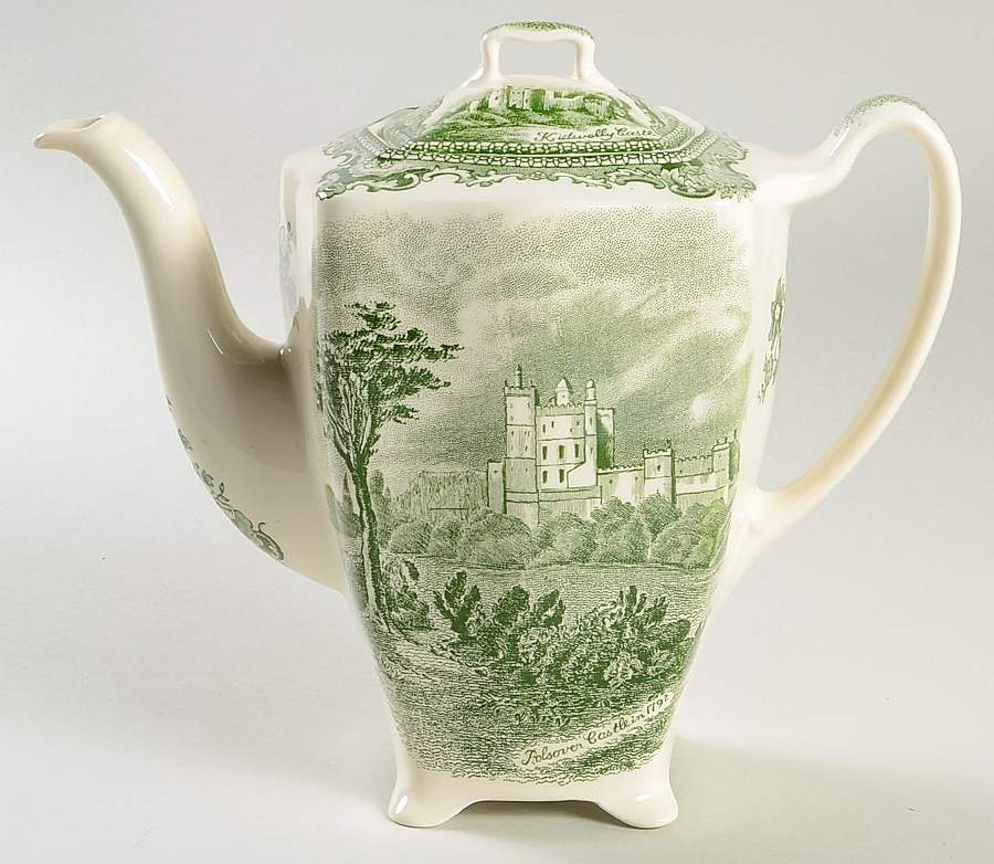 Old Britain Castles Green Small Coffee Pot & Lid by Johnson Brothers-1
