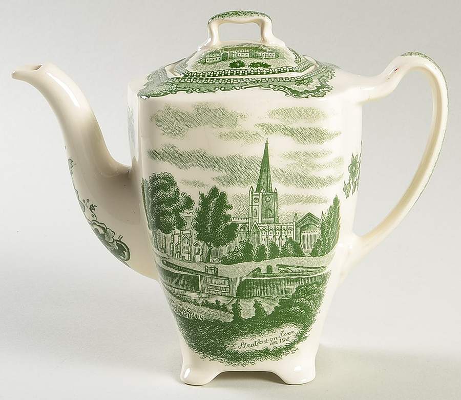 Old Britain Castles Green Mini Coffee Pot & Lid by Johnson Brothers-1