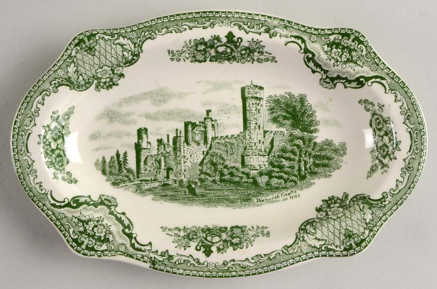 Old Britain Castles Green Relish/Gravy Underplate by Johnson Brothers-1