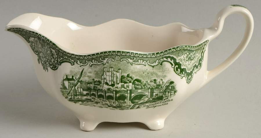 Old Britain Castles Green Gravy Boat by Johnson Brothers-1