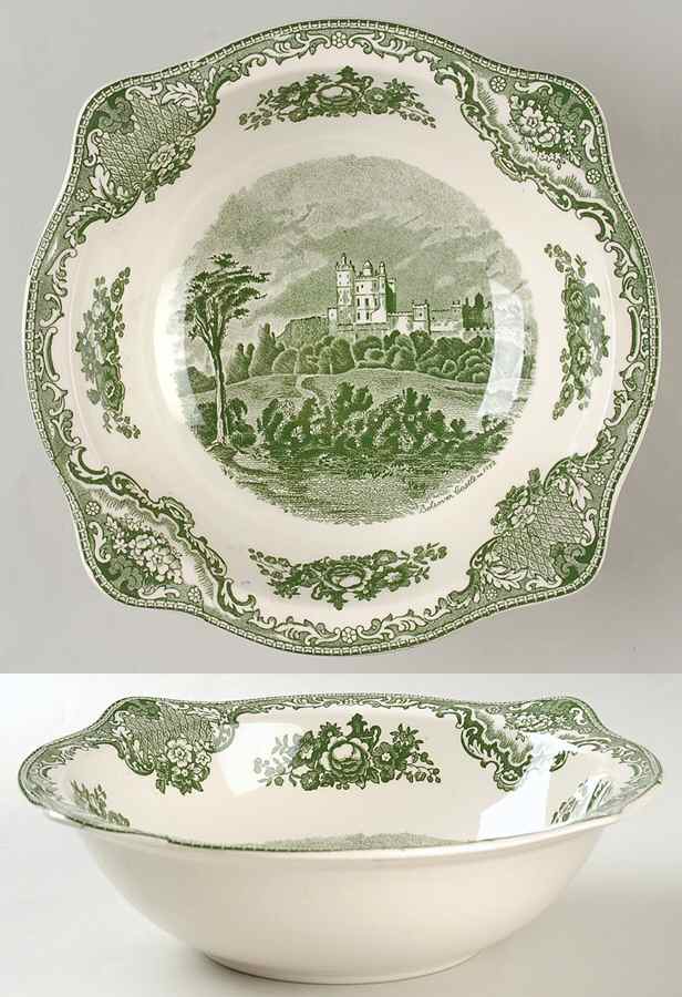 Old Britain Castles Green 9" Round Vegetable Bowl by Johnson Brothers-1