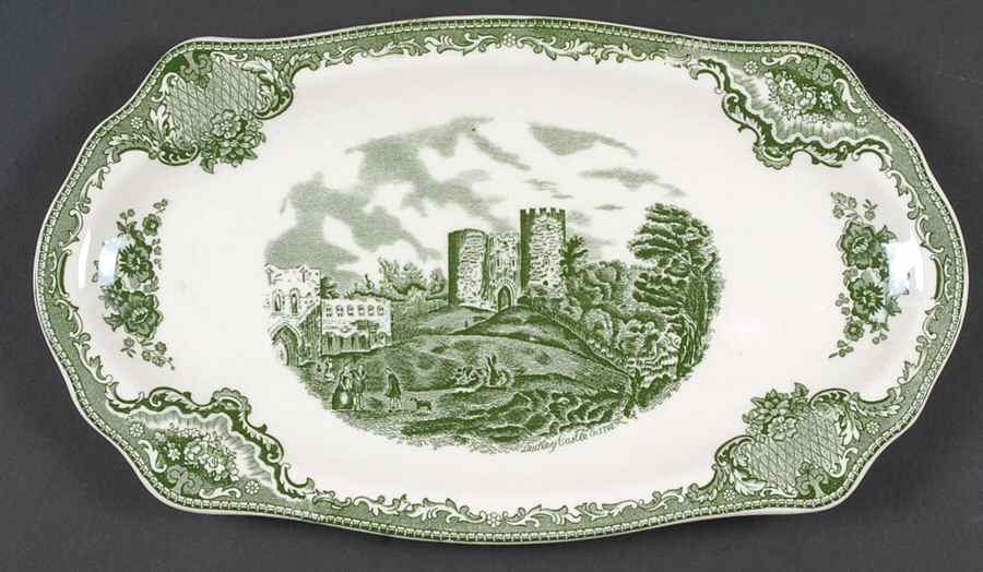 Old Britain Castles Green Large Sandwich Tray by Johnson Brothers-1