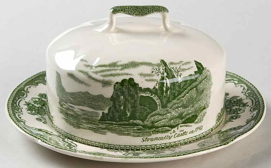 Old Britain Castles Green Round Covered Butter by Johnson Brothers-1