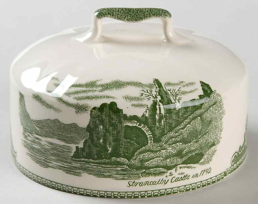 Old Britain Castles Green Lid for Round Butter by Johnson Brothers-1