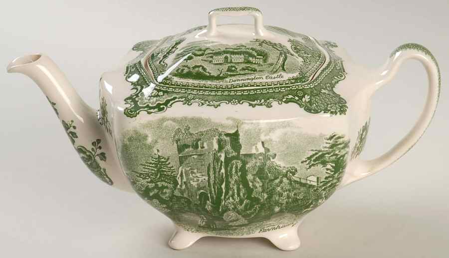 Old Britain Castles Green Teapot & Lid by Johnson Brothers-1