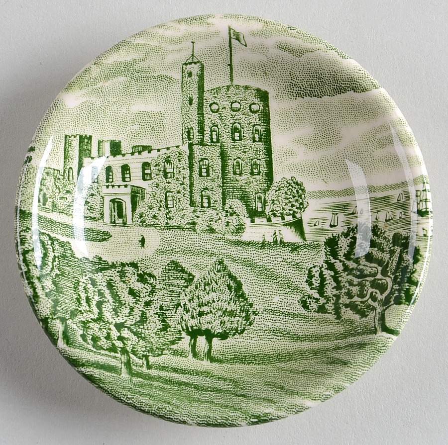 Old Britain Castles Green Butter Pat by Johnson Brothers-1