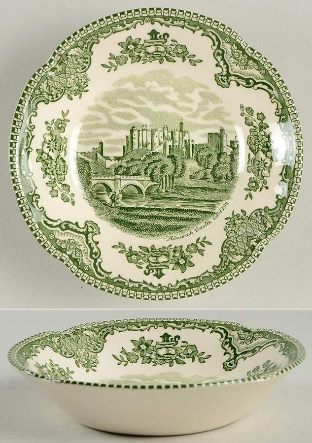 Old Britain Castles Green Fruit/Dessert (Sauce) Bowl by Johnson Brothers-1